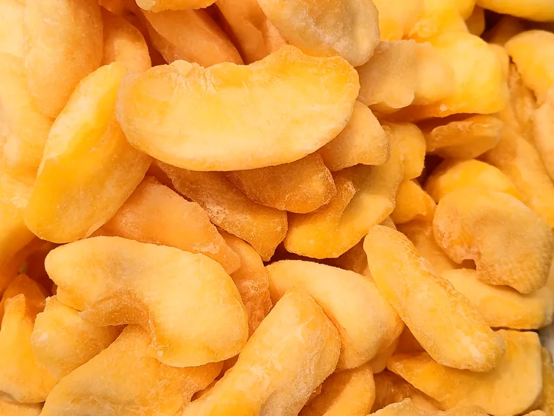 Pile of golden dried apple slices