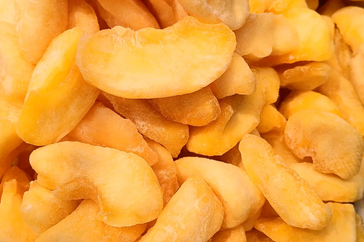 Pile of golden dried apple slices