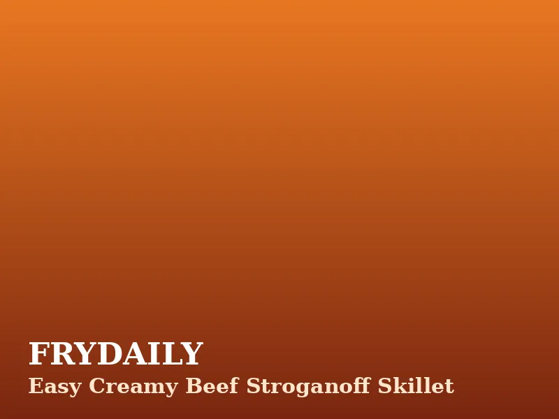 Creamy beef stroganoff skillet with sliced beef, mushrooms and egg noodles in a rich sauce, garnished with parsley