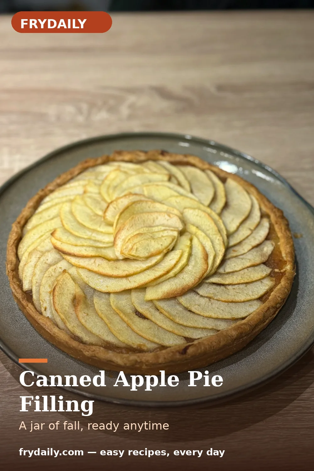 Pinterest pin: Canned Apple Pie Filling recipe from FryDaily